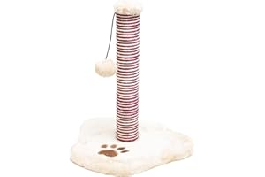 Aqpet Poteau griffoir pour Chat Arbre Jeu Chat avec Balle 39 cm Couleur Beige