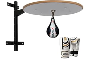 ONEX Adjustable Speed Ball Platform Set – Wall-Mounted Boxing Reflex Trainer with Speed Bag, Gloves & Sturdy Bracket | Improve Hand-Eye Coordination for Boxing, MMA