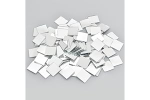 HEIBTENY 100 mini specchietti autoadesivi, 10 x 10 mm, in vero vetro a specchio, mosaico, per piastrelle, fai da te