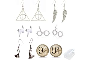 PPX Ohrstecker 6er Set - Heiligtümer des Todes/Goldener Schnatz/Plattform 9 3/4 Mehrere Stile Schmuck mit Box von PPX