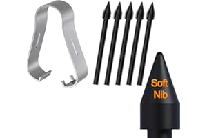 SUEEWE [5 Unités] Original Felt Souple Pointes de Remplacement pour Samsung S Pen Galaxy Tab S6 Lite/S7FE/S8/S8+/S8 Plus/S8 Ultra, Sens de l'amortissement Original Noir