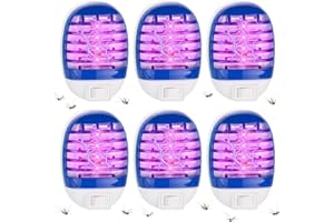 AVCXEC Lampada Antizanzare Elettrica, 6 PCS Zanzariera Elettrica con Luce, Antizanzare Elettrica Elettrico da Presa con Luce UV per Insetti Zanzare, Mosca, Falene, Casa, Giardino Interno