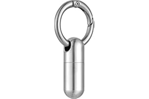 Titanium Keychain Pill Holder - Small Waterproof Pill Case Container w/Carabiner Clip - High-Grade Mini Medicine Organiser - by Boxsik