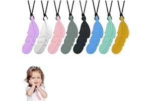 AGOGUE 8 sztuk łańcuszków do żucia dla dzieci, łańcuszek do gryzienia dla dzieci, zabawka do żucia, zabawka silikonowa, narzędzie do żucia, wisiorki, dla chłopców i dziewczynek z autyzmem, silnikiem oralnym,