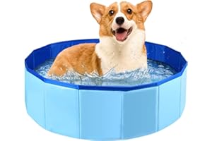 LOEPENLE Hundepool,50x10cm Faltbare Hundepool für Kleine,Faltbarer Hunde Planschbecken,Faltbare Hunde Pool Rutschfest,Haustier Schwimmbecken,Faltbarer Hunde Pool,Planschbecken Swimmingpool für Hunde,Doggy Pool