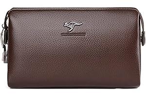 TIANHONGDAISHU Cowhide Mens Clutch Bag Handbag Leather Zipper Long Wallet Business Hand Clutch Phone Holder Password Lock Men's Large Capacity Folder Bag