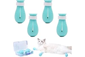 LSTCPGLAI 4Pcs Cat Claw Covers Cat Mittens Cat Feet Anti-scratch Boots Adjustable Cat Paw Protector Foot Covers Cat Claw Protection Suitable for Bathing,Manicure