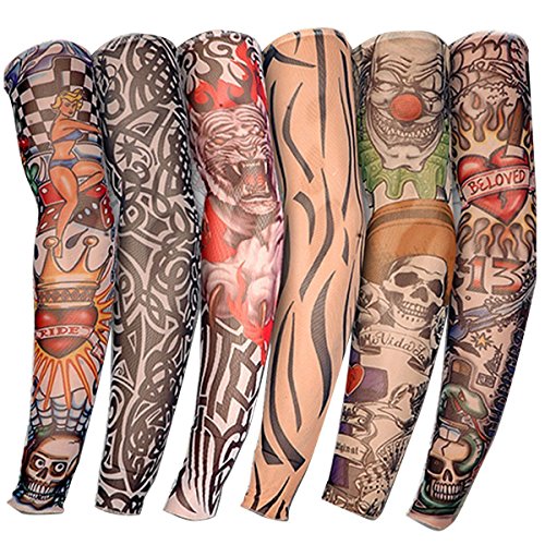 SUMERSHA Temporäre Gefälschte-Slip Tattoo Sleeves Arm Strümpfe (6 Stück) - 5