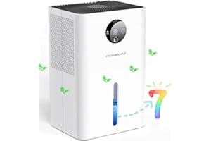 AONELAS Déshumidificateurs d Air anti Moisissure,1.8 L Portable Silencieux,Lumière 7Colorée,Dégivrage Automatique Linge Sèche déshumidificateur d'air,économie D'énergie,Bains,Armoire