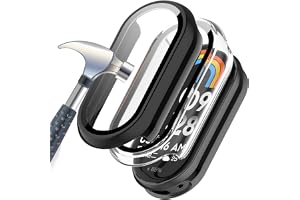 Acadey 2 st hårt fodral kompatibelt med xiaomi band 10 med skyddsfilm 9H hårdhet hård PC härdat glas tunt fodral för smart, s