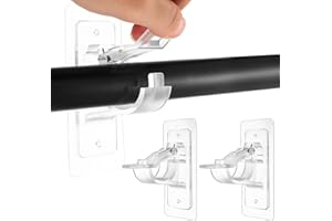BUT OSWETF 2 Pz Ganci per Tende senza Bucare, Ganci Adesivi per Tende senza Fori per Finestre, Supporti per Bastoni Tendes, Supporto Regolabili Autoadesivi per Aste Tenda senza Foratura