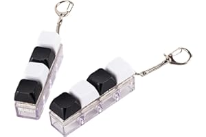 GWAWG 2 PCS Keyboard Fidget Toy, Touch Keyboard Fidget Toy, 4 Button Fidget Keyboard, Keyboard Keychain Toys, Stress Relief Toys, Linear Clicky Keychain for Children Adults