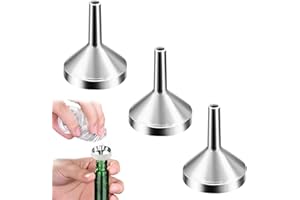 DEILONIE 3 PCS Small Funnels for Filling Bottles, Mini Metal Funnels, Small Funnel Set, Silver Aluminium Mini Funnel, Stainless Steel Funneling for Essential Oil, Spices, Flask