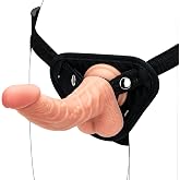 Strap On Dildo Harness Kit Realistic Dildo with Wearable, Hands-Free Suction Cup Adult Sex Toy, Adjustable Harness Silicone A
