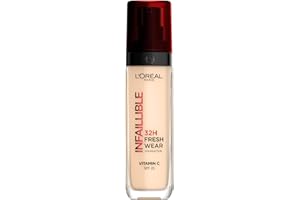 ‎L'OREAL PARIS L'Oréal Paris Infaillible 24 h Fresh Wear Długotrwały kryjący podkład odporny na ścieranie, lekka formuła, SPF 25, 15 Porcelain, 30 ml
