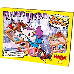 Haba 302808 – Juego de construcción Rhino Hero – Super Battle, a partir de 5 años.