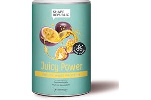 ‎SHAPE REPUBLIC SHAPE REPUBLIC Fruity Whey Protein mit Passionsfrucht 300g | Hoher Proteingehalt zum Muskelaufbau | Mit Vitamin C, Zink & Biotin | Ohne Zucker