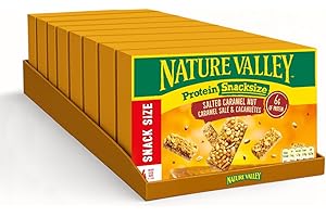 ‎NATURE VALLEY Nature Valley Protein Riegel Snacksize Salted Caramel Nut, Protein Snack Müsliriegel für unterwegs, Fitness & Sport, glutenfrei, 8er Pack, 32 Riegel