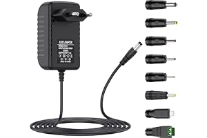 Mugust AC-adapter 12 V 2 A strömförsörjning AC220V till DC12V 500mA 1 000 mA 1 500 mA 2 000 mA strömförsörjning 5,5 mm med 8