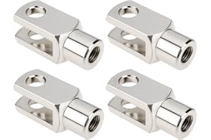 Briny River 4 Stück M10 x 1,5 Rechtsgewinde Gabelkopf Gabelende Langes Gelenk Verzinkter Stahlgelenk für Landwirtschaftliche Bauhydrauliksysteme