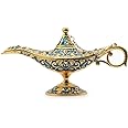 AVESON Luxury Classic Vintage Collectable Rare Legend Aladdin Magic Genie Costume Lamp Home Table Decoration & Gift, Golden Blue