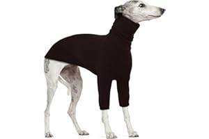 PUMYPOREITY Pull léger Lurcher, pyjama pour lévrier Lurcher, chemise pour lévrier, pull pour chien, chemise à col roulé pour chien de taille moyenne (marron, L)