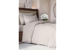 CGK Unlimited Set copripiumino Grigio chiaro 3 pezzi 240x220 cm - Morbido in microfibra poliestere, elegante e resistente con 2 federe 80x80 cm lavabile in lavatrice, con chiusura a cerniera e lacci.