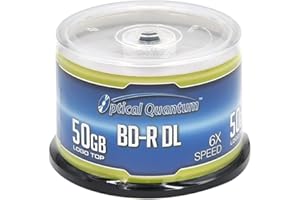 Optical Quantum 50 GB 6x Blu-ray Double Layer Recordable Disc BD-R DL Logo Top, 50-Disc Spindle (MPN: OQBDRDL06LT-50)