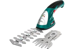 POSENPRO 7.2V 2-in-1 Cordless Hedge Trimmers Electric Grass Trimmer Shrubbery Trimmer Handheld Shrub Shear Rechargeable Lithium-Ion Built-in Battery Power Hedge Trimmer