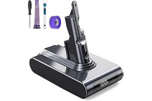 EVARY 6000mAh Replacement Battery for Dyson V7 Battery with Level Display Compatible Dyson V7 Vacuum Cleaner Series SV11 Absolute Animal Motorhead Trigger Car+Boat Fluffy HEPA (2*Filter)