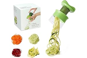 KINWODON Handheld Spiralizer for Vegetable,Potato Spiral Cutter Spaghetti Vegetable Spiral Slicer for Zucchini Carrots Vegetables and Fruits