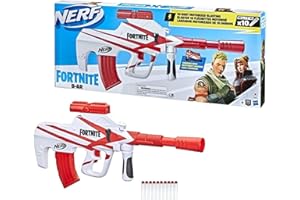NERF Fortnite B-AR Motorized Dart Blaster, Fortnite Convergence Paint, 10-Dart Blaster, 10-Dart Magazine, 10 Darts F2344EU4 Multicolor