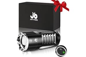 ‎JAY-PARK JAY-PARK Taschenlampe LED Aufladbar 500000 Lumen mit 10800-mAh-Akku und LCD-Batteriestandsanzeige, Extrem Hell, 5 Lichtmodi, Zoombar, Starke, IPX7 Wasserdich Taschenlampen für Camping, Wandern
