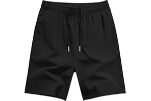 KEREDA Boys Shorts Quick-Dry Kids Cycling Breathable PE Sports School Short with Pockets Elasticated Waistband Drawstring for Summer Running Football Outdoor Indoor 7-13 Years