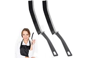 FIHODONE 2 Stück Spaltreinigungsbürste, Fugenreinigungsbürste mit Harten Borsten, Multifunktionale Reinigungsbürste Schmal, Handbürste mit Langem Schlitz, für Badezimmer, Küche (schwarz)