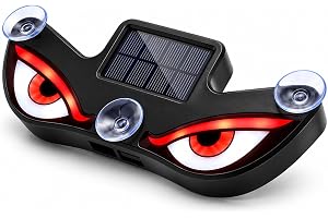 AVIGEAR Solar Light for Car Windshield, Wireless Devil Eye LED Rear Window Decoration Light, USB Type-C Charging, Suction Cup Mount, Universal Fit for Car, SUV & Truck (Evil Eye)