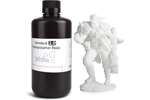 Elegoo Standard 3D Printer Resin (White 2.0) 405nm UV Curing – 1000g High Precision, Low Shrinkage, Fast Curing Photopolymer Resin for LCD/MSLA 3D Printers
