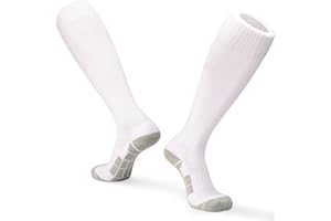 GRPSKCOS Kids Boys Soccer Socks- 2 Pairs Team Sports Athletic Football Rugby Hockey Knee High Anti-slip Towel Bottom Socks for Youth 7-14 Years