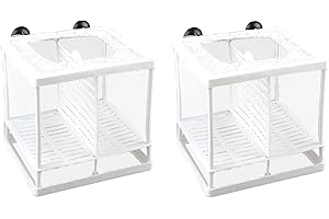 CTFOREST 2 Stück Breeding Box, Schwimmende Laichkasten, Aquarium Fische Brutkasten, Geeignet für Aquarien, isolieren Sie Sämlinge und unterstützen Sie die Inkubation und Reproduktion(Weiß)