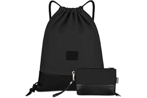 ‎LIVACASA LIVACASA Turnbeutel Mit Reißverschluß Innentasche Sportbeutel Hipster Gym Bag Gefüttert Rucksack Mit Verstellbar Tunnelzug Gymsack für Damen und Herren