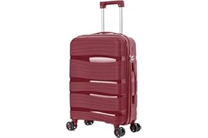 ARTREE Maletas de Viaje Cabina - Trolley Rígida Polipropileno con 4 Ruedas Giratorias y Cierre de Combinación - Maleta Cabina Prácticas y Ligeras 55x40x25cm, 45L (Granate)