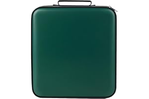 TIMCORR CD Case DVD Holder Storage: 320 Capacity Organizer Large Storage Protective Binder Wallet Portable Disc Folder Blu Ray Album Sleeves Hard Carrying Bag for Car (Dark Green)