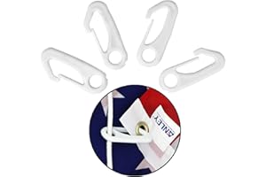 Anley 4 Stück Nylon Fahnenmastklammer Karabinerhaken, UV- und Wasserabweisende Fahnenmastbefestigung - Fahne mit Seil am Fahnenmast befestigen - 4er Packung