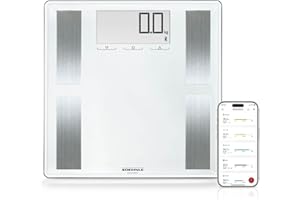 ‎SOEHNLE Soehnle Shape Sense Connect 100 Körperfettwage mit Bluetooth, Personenwaage plus App, Körperfettanalysewaage für BIA-Premium-Körperanalyse, Körperfettwaage mit App und großem LCD-Display