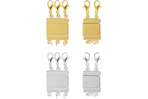 ‎KISSPAT Silber Gold Ketten Layering Verschluss, 4 Stück Schichtung Magnetische Halskettenverschlüsse Verschlüsse für Armbänder Magnetische Ketten Verschlüsse Basteln Schmuck verschluss herstellungszubehör