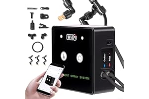 DYSTOPIAWORLD Reptilien-WLAN-Luftbefeuchter, intelligenter 360° verstellbarer Reptilien-Nebel, Regenwald-Tank-Zeitnebelsystem, für Regenwald-Terrarium (4 Düsen)