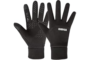 OHWHOA Guantes Invierno Impermeables por Hombre y Mujer, Guantes Moto Termicos Pantalla Táctil por Ciclismo, Running, Camping, Senderismo, Escalada, Combate, Esquiar