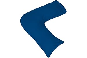 AmigoZone Orthopaedic-Luxury V Shaped Pillow Nursing, Pregnency, Back Support With Free Pillow Case (Royal Blue)