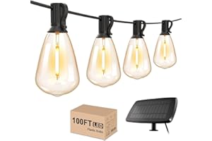 Svater Guirlande Solaire Exterieur ST38 100FT Lumière Solaire Guirlande de Jardin étanche 4 modes, 50+2 LED Plastique,Blanc Chaud,d'éclairage Économique pour le Jardin, la terrasse et fêtes