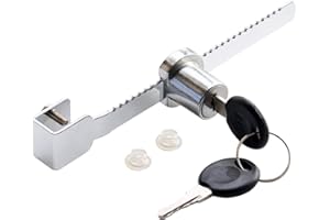 YOUTU® Zahnstangenschloss, Sliding Glass Door Ratchet Lock, Vitrinenschloss Terrariumschloss Scheibenschloss Terrarienschloss Schaufenster Auslage Schaukasten Glasschloss (Verschiedene Schlüssel)